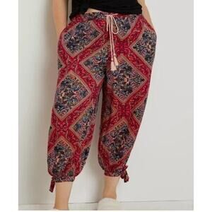 Anthropologie Joanie Harem Pants Print Lounge Pants Boho Size XL Casual